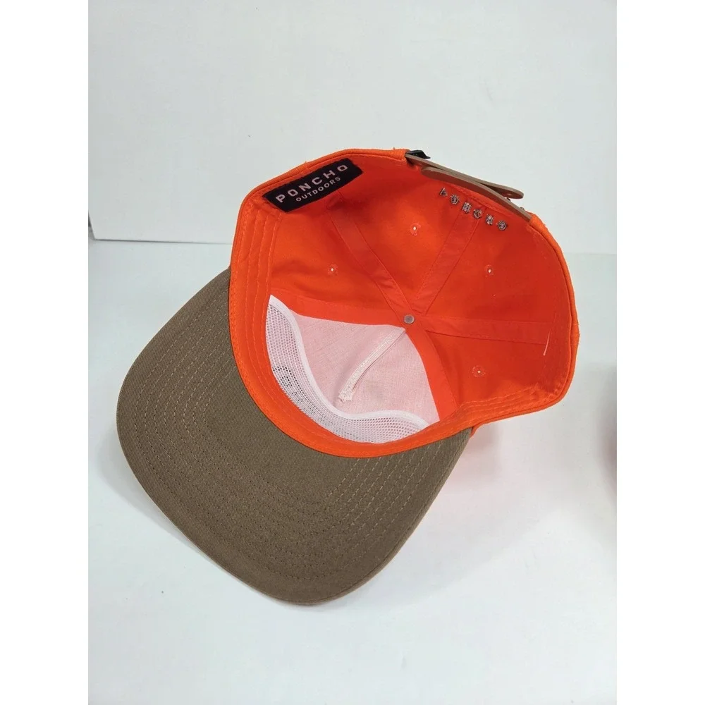 Poncho Outdoors Pheasant Hat OSFA  Embroidered Snapback Cap Orange Brown